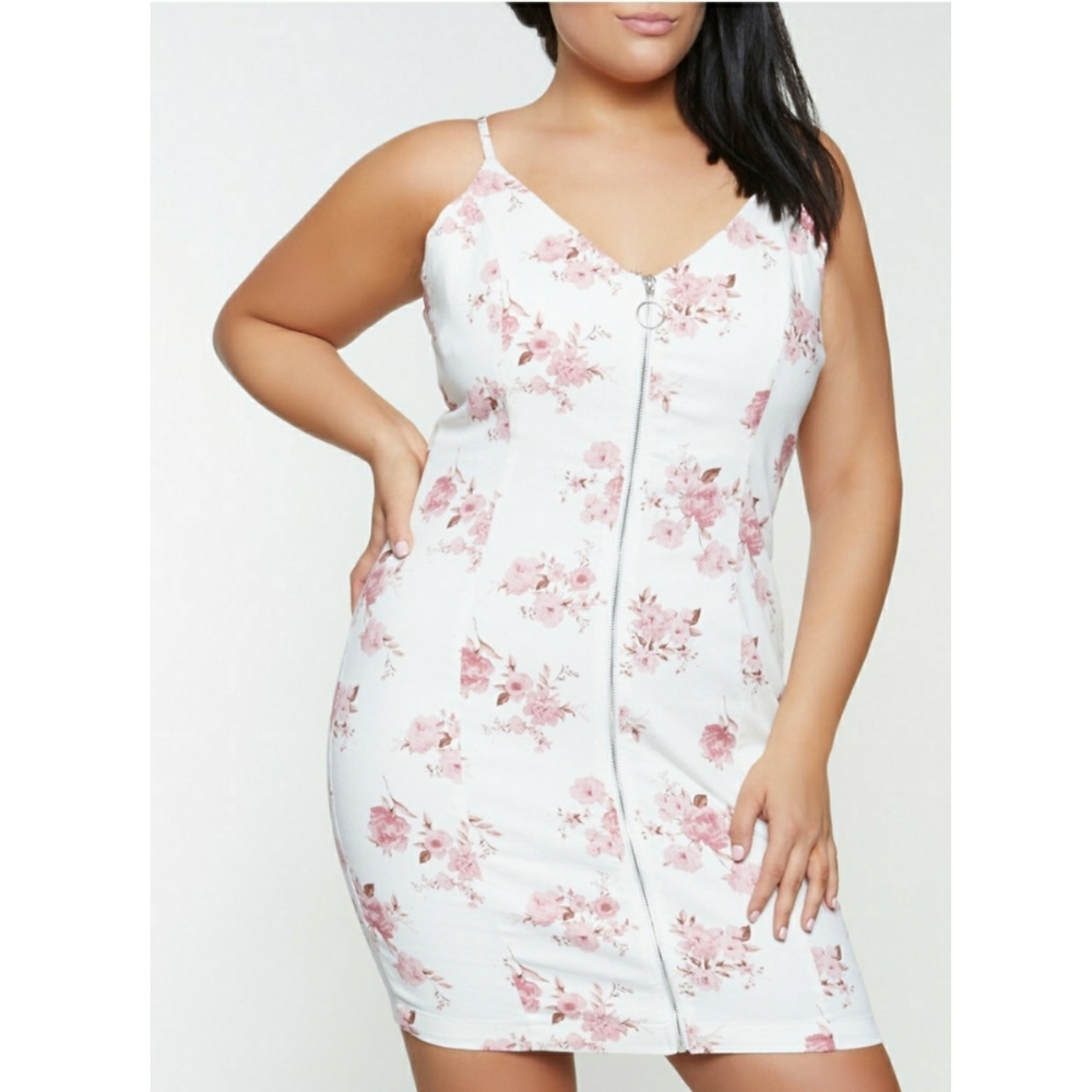 Iris Floral Bodycon Denim Mini dress